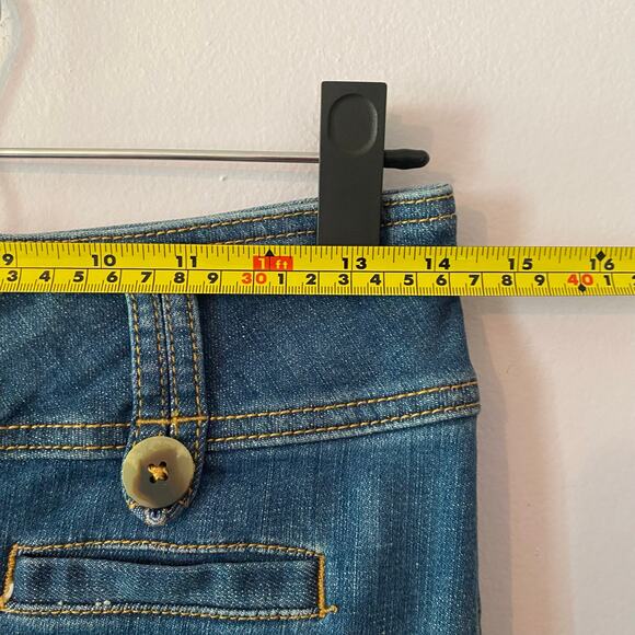 Pilcro Anthropologie Women's size 26 Dark Wash Cropped Flare High Rise Jeans - Picture 7 of 11